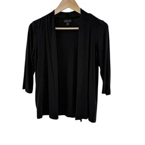 J.Jill Wearever Collection Black Open Front Drapey Cardigan PXS Lightweight Boho